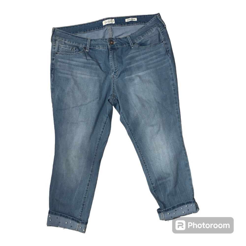 Jessica Simpson Forever Rolled Jeans with pearl bead accents Sz. 20W